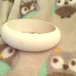 White Wooden Bangle